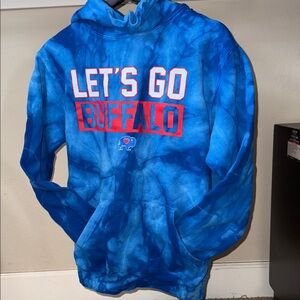 Unisex Blue Tie-Dye Buffalo Bills 'Let's Go Buffalo' Hoodie